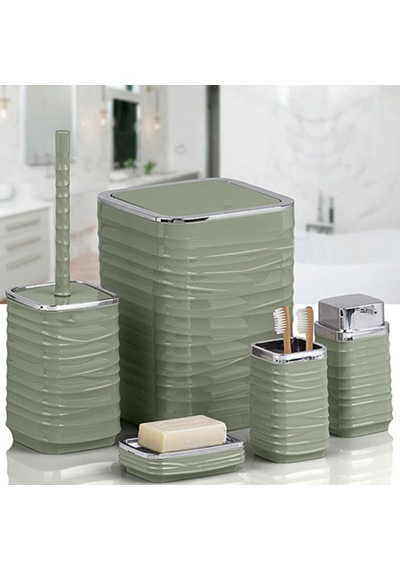 440-1y Luna 5 Lı Banyo Setı Krom Yesıl Yeşil
