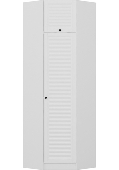 Minar Kale 1 Kapaklı Köşe Dolap Beyaz Mebran Panjur + Yüklük 210cm Beyaz