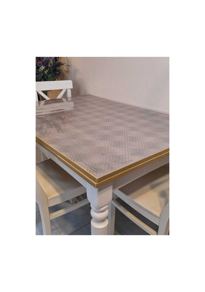 Kalın Pvc Masa Koruyucu 1.2 Mm Mika Örtü, 70 Ve 80 Cm En, Mermer Desen 32pvc1.2.mermer30 Şeffaf