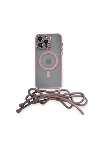 Newface Apple İphone 12 Pro Max Kılıf Divo Lazer Askılı Magsafe Kapak - Pembe