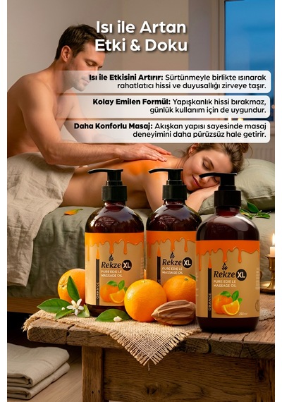 3 Adet Portakal Aromalı Büyük Boy Erotik Afrodizyak Vücut Aromaterapi Masaj Yağı 250 Ml - 499541684