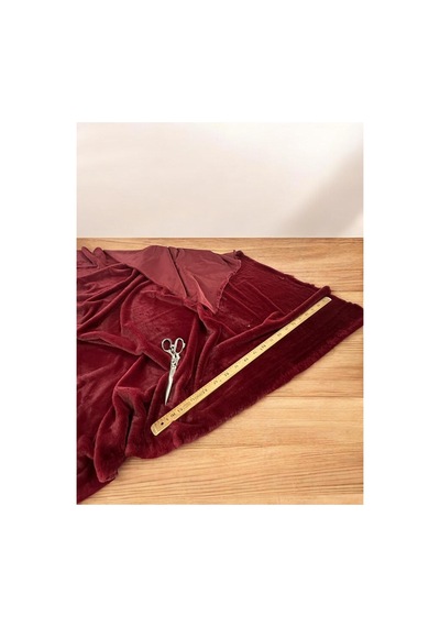Toscana Tavşan, Ithal Bordo Peluş Kumaş 100x150cm Ev Tekstili, Tekstil Bordo Bordo