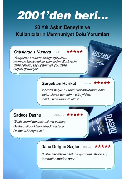 Hacim Veren, Dalgaları Belirginleştiren Saç Şekillendirici Krem Dashu Daily Volume Up Curl Cream