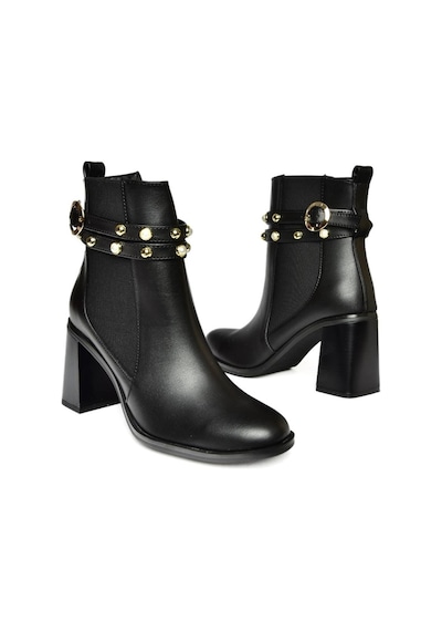 Fox Shoes R518101109 Siyah Kalın Topuklu Kadın Bot Siyah