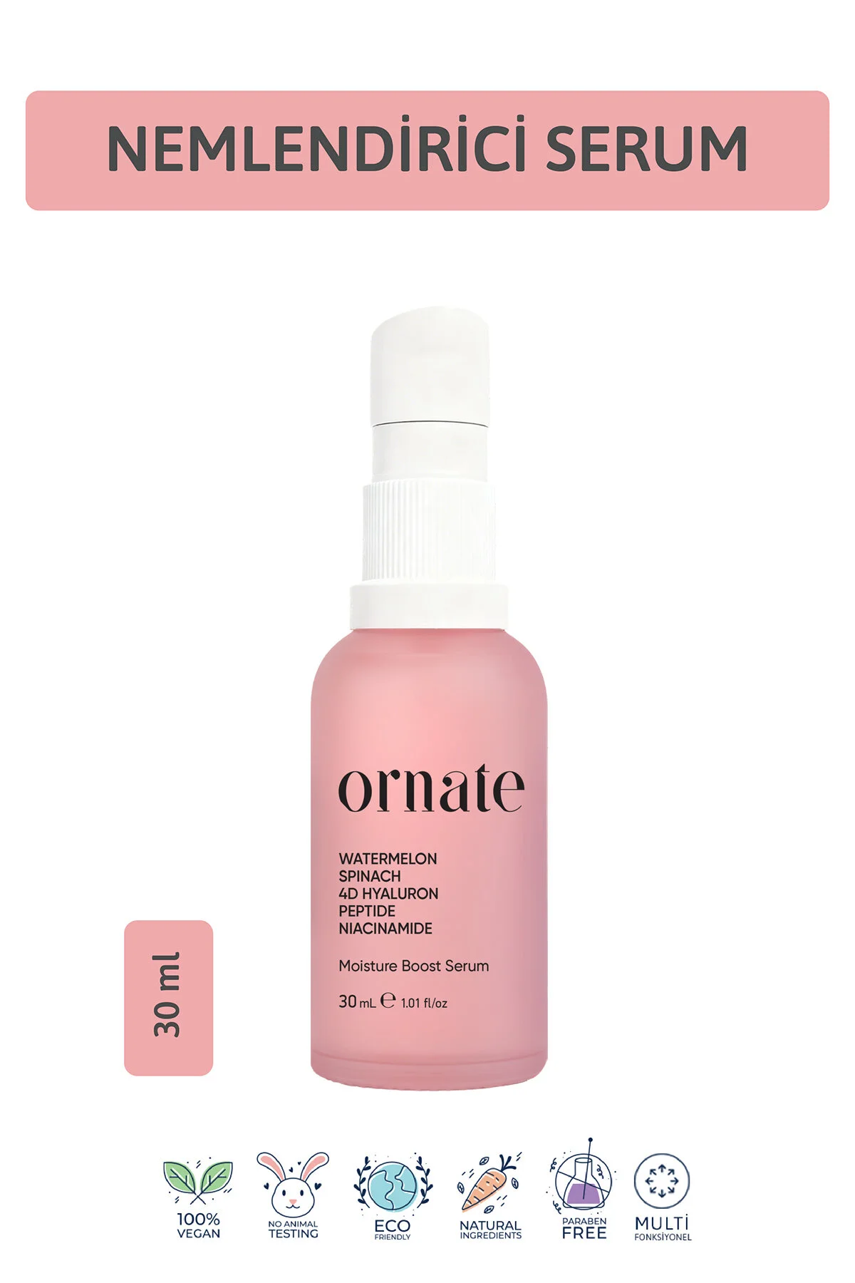 Yoğun Nemlendirici, Onarıcı, Aydınlatıcı Hyaluronik Asit Cilt Bakım Peptit Serum Niacinamide