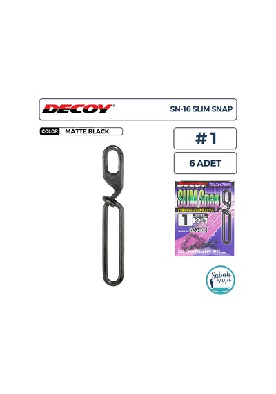 Decoy Sn-16 Slim Snap Klips 1 30lb Black 6 Adet
