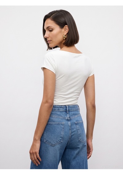 Dilvin 33157 Bra-free Büzgülü Top Ekru