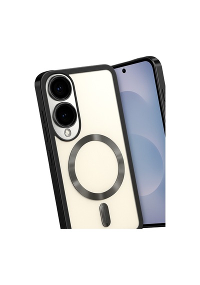 Galaxy Uyumlu S25 Edge Kross Magneticsafe Kapak - Siyah Düz Renkli