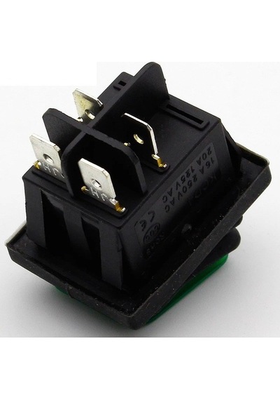 Ic-104W Geniş Körüklü Işıklı Yeşil Anahtar On-Off 4 Uçlu 220V 10 Adet