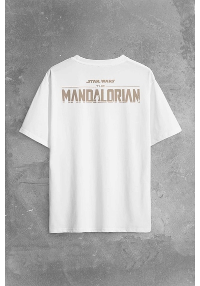The Mandalorian Bebek Yoda Cep Tasarımı Star Wars Sırt Ön Baskılı Oversize Tişört Unisex T-shirt 001
