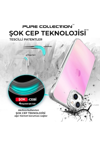 Bix iPhone Uyumlu 14 Plus / 15 Plus Pure Rainbow Renk Geçişli Şeffaf Kılıf Çizilmeye Dayanıklı Darbe Emici Pembe Bix iPhone Uyumlu 14 Plus / 15 Plus Pure Rainbow Renk Geçişli Şeffaf Kılıf Çizilmeye Dayanıklı Darbe Emici Pembe