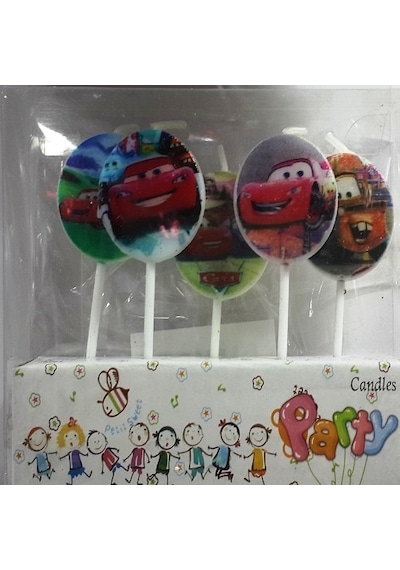 5 Pcs Cars Bırthday Candle Arabalar Pasta Mumu 5 Adet Cars Doğum Günü Mumu Arabalı Pasta Mumu Renkli