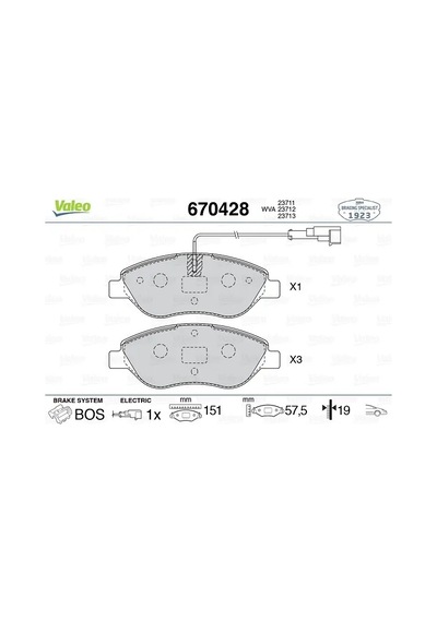 Fren Balatası - Fiat Bravo, Stilo, Mito - Valeo-670428