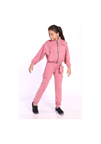 Toontoy Kids Toontoy Kız Çocuk Cüzdan Detaylı Eşofman Takımı Kahverengi