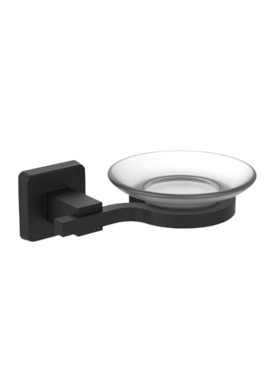 Dark Serisi Siyah Paslanmaz Duvara Monte Banyo Mutfak Cam Sabunluk Siyah