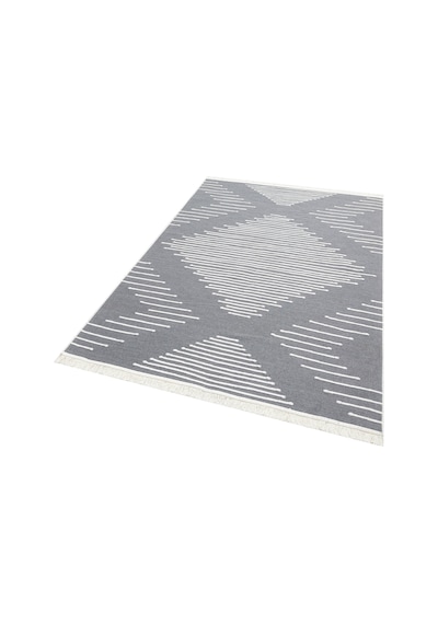 Grey Rengi Yıkanabilir Çift Taraflı Modern Desenli Dokuma Kilim