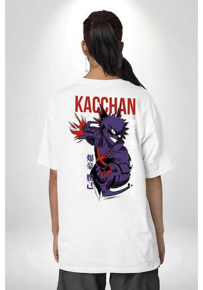 Kasuki Bakugo Anime Beyaz Oversize Unisex Ön Ve Sırt Baskılı Tişört Beyaz Kasuki Bakugo Anime Beyaz Oversize Unisex Ön Ve Sırt Baskılı Tişört Beyaz