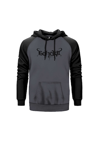 Beherit Logo Gri Renk Reglan Kol Sweatshirt Gri