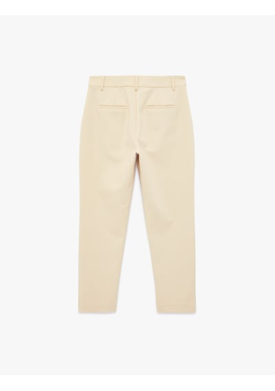 Koton Regular Fit Cep Detaylı Normal Bel Düz Paça Kumaş Pantolon Vizon 6sak40098uw Vizon