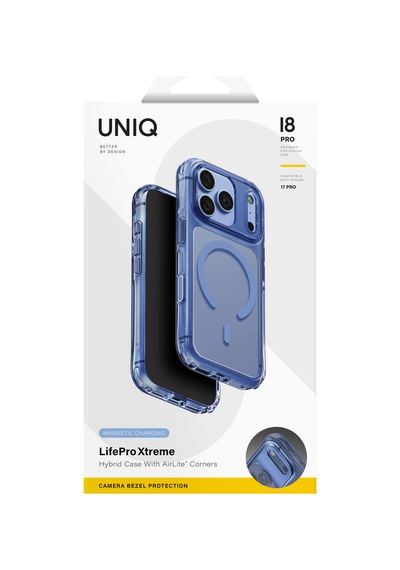 Apple iPhone Uyumlu 18 Pro Kılıf Lifepro Xtreme Airlite Köşe Koruma Ve Leke Tutmama Teknolojisi Magsafe Kapak Açık Mavi
