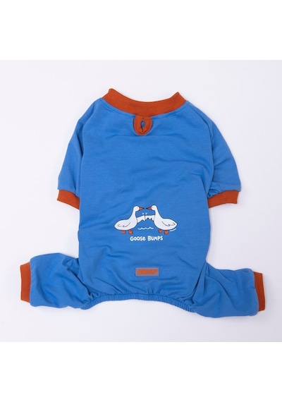 Mavi Ducks Pijama Orta Ve Büyük Irk Köpek Pijaması - Köpek Tulumu - Köpek Kıyafeti 15 Kg-45 Kg