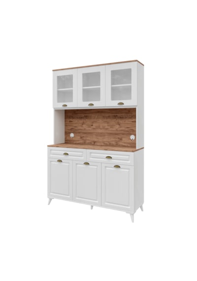 Guneystore Gözde Kahve Köşesi - 140 Cm Mdf Ayaklı Mutfak Dolabı - Led Aydınlatmalı Atlantik Çam - Beyaz Guneystore Gözde Kahve Köşesi - 140 Cm Mdf Ayaklı Mutfak Dolabı - Led Aydınlatmalı Atlantik Çam - Beyaz