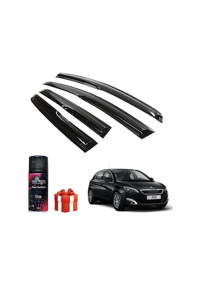 Caraks Peugeot 308 Mügen Cam Rüzgarlığı 2014-2019 Arası 4'lü Takım + Koku