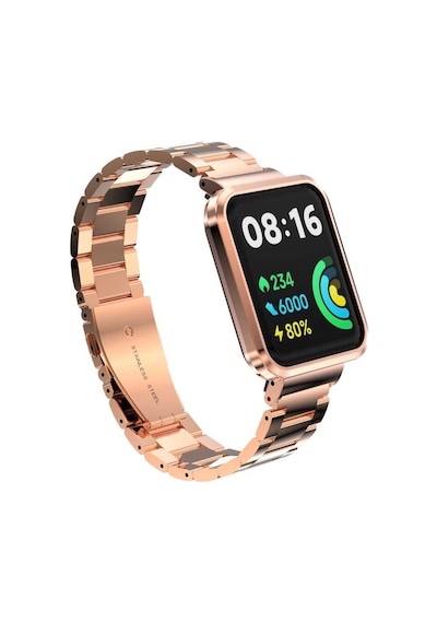 Zore Xiaomi Redmi Watch 2 Lite Uyumlu Krd-60 Metal Kordon-rose Gold