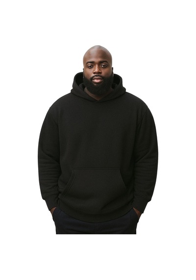 Benroma 3 İplik Penye Büyük Beden Unisex Sweatshırt Siyah