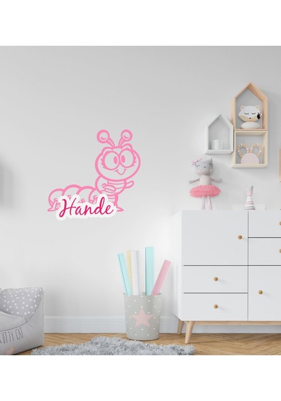 Kişiye Özel Tırtıl Tasarımlı Çocuk Odası Duvar Sticker-2