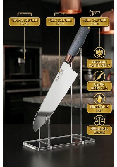 Silver Gray Serisi 5 Li Mutfak Bıçağı Et Ekmek Sebze Mutfak Şef Bıçak Seti Mft-568 Gri