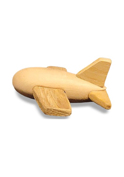 Cwwtoys Albatros Uçak Boyasız Ahşap Oyuncak, Masif Kayın Ağacı, 18 Ay+
