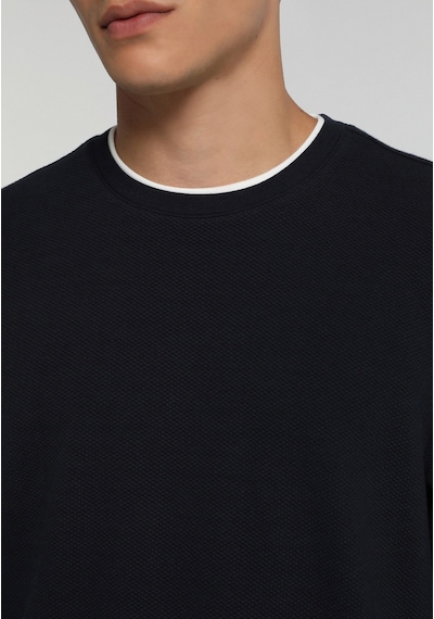 Colin's Colins Regular Fit Yuvarlak Yaka Jakarlı Erkek Lacivert Tişört Cl1076433 Q1.v2 Nav