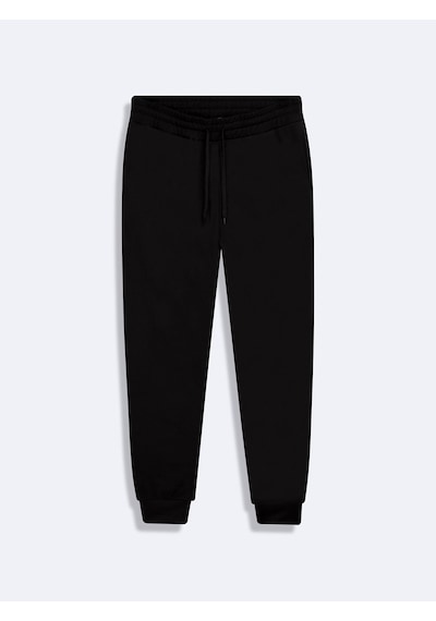 LTB Regular Fit Beli Bağlamalı Siyah Eşofman