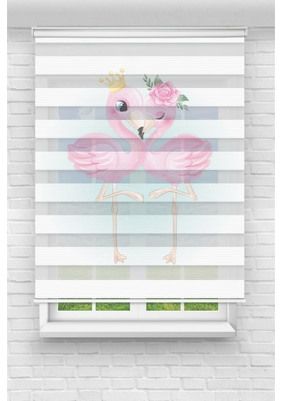Perdecizade Enxboy Flamingo Dijital Baskılı Zebra Perde-cocuk Odası-stor Perde Pz-369 Renkli