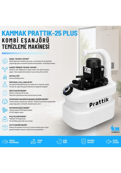 Kammak Prattik-25 Plus Kombi Eşanjör Temizleme Makinesi
