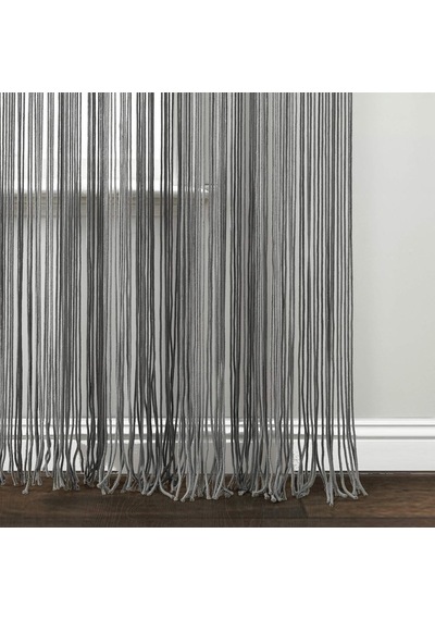 Tr Bohem Makrome Dokulu Pamuk Pencere Perdesi/oda Bölücüsü/kapı/duvar Dekoru, 241 Cm X 101 Cm U X G , Gri