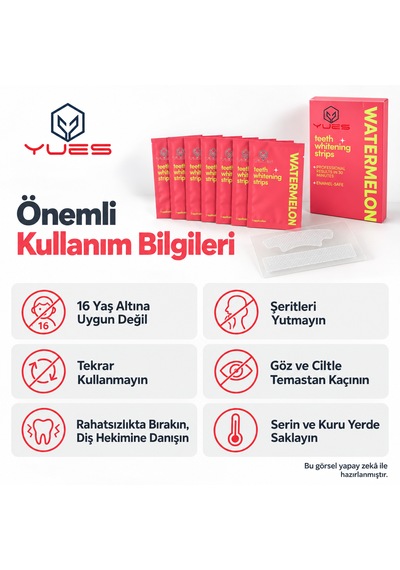 Yues Karpuz Aromalı Diş Beyazlatma Bandı 14 Şerit 7 Uygulama