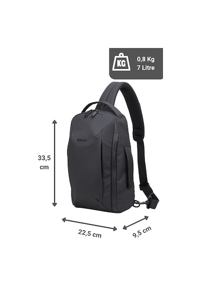 Gedox Siyah Su Geçirmez 3 Bölmeli Erkek Çapraz Göğüs Ve Tek Omuz Çantası Bodybag Günlük El Ve Sırt Çantası Gdx2103