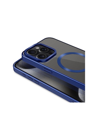 Apple İphone 15 Pro Kılıf Mat Tasarımlı M-safe Wireless Şarj Özellikli Zore Mat Setro Kapak - Lacivert