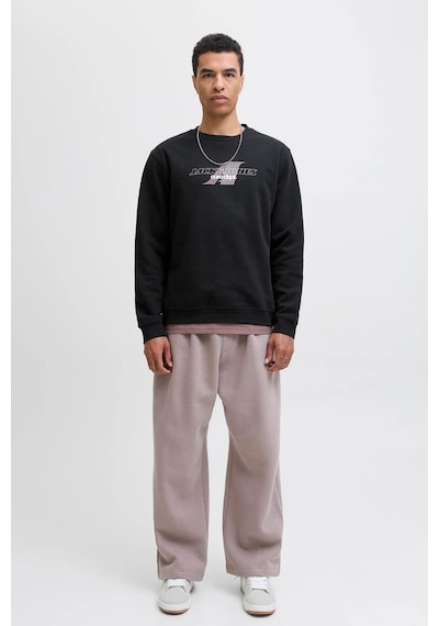 Jack & Jones Jcotier Print Erkek Sweatshirt Siyah