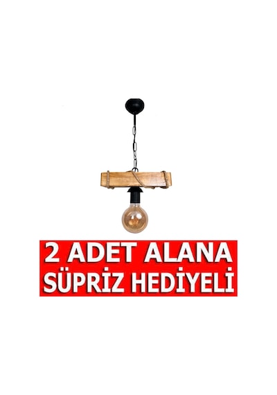 Bundera Rustik Sarkıt Halatlı Ahşap Avize Tavan Lamba Iş...