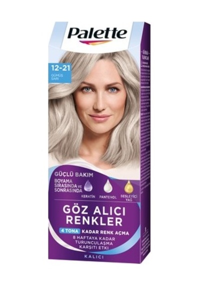 Gümüş Sarı Renk Saç Boyası 12-21, Parlak Ve Kalıcı Renk