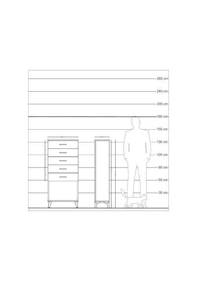 Arges Dolap 5 Çekmeceli 60x30x134 Çam-çam Atlas Çam