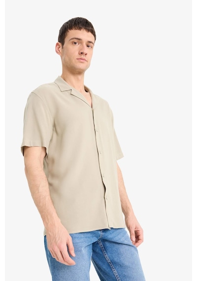 DeFacto Regular Fit Apaş Yaka Yazlık Kısa Kollu Gömlek E2533AX25SMKH488