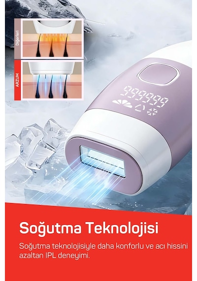 Arzum AR5176 Sateen Touch Ipl Tüy Alma Sistemi, Soğutma Fonksiyonlu, 5 Yoğunluk Ayarı, Beyaz