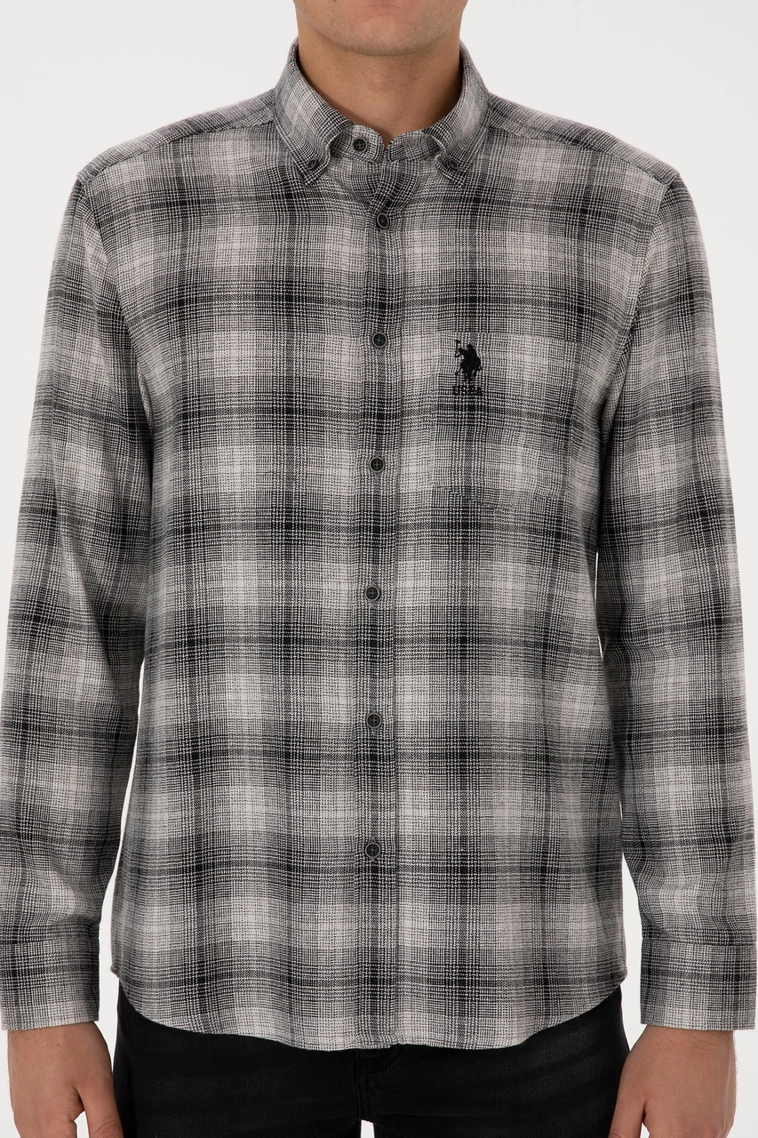 U.s. Polo Assn. Erkek Siyah Gömlek Desenli 50308583-vr046 Siyah