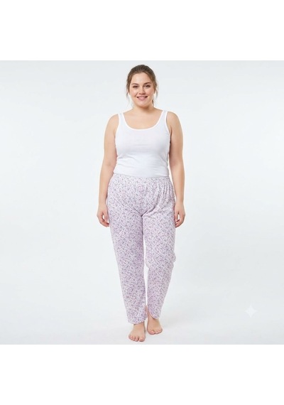 3 Adet Es Eyüp Selda Yazlık Büyük Beden Düz Paça Anne Pijama Altı Çok Renkli