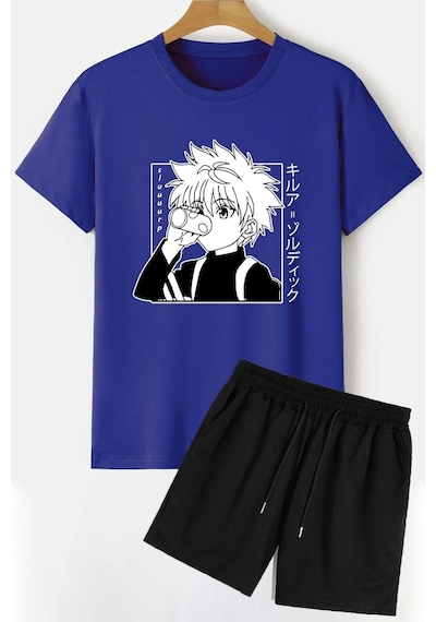 Uyguntarz Anime Şort T-shirt Eşofman Takımı Bej