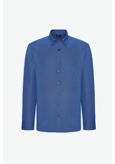 Erkek Mavı Slim Fit Dar Kesim %100 Pamuk Düğmeli Yaka Oxford Gömlek Mavı Erkek Mavı Slim Fit Dar Kesim %100 Pamuk Düğmeli Yaka Oxford Gömlek Mavı